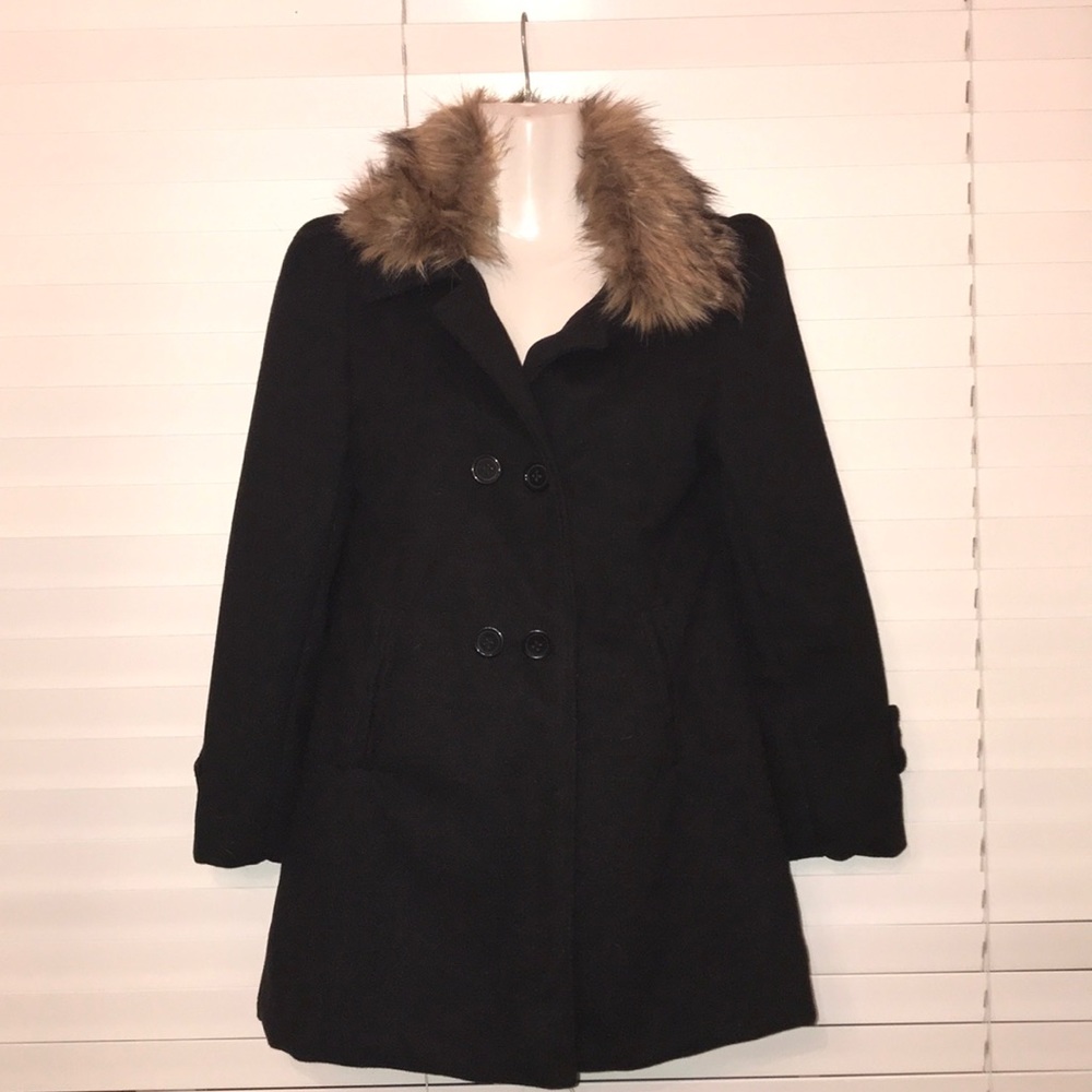 Black peacoat jacket